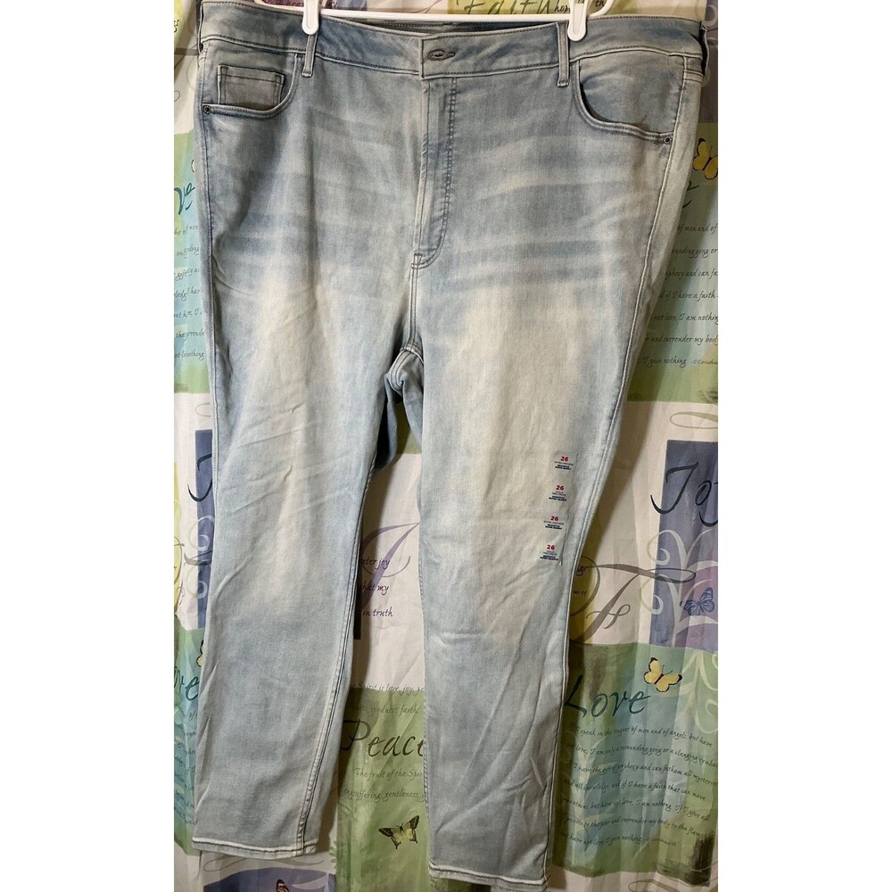 New Old Navy Women High Rise Skinny Plus Size 26 W Blue Jeans Pants 3X Slimming